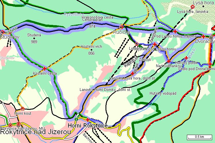 Mapa turistické trasy