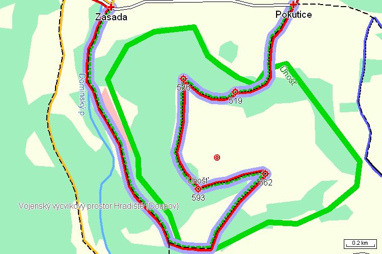 Mapa turistické trasy