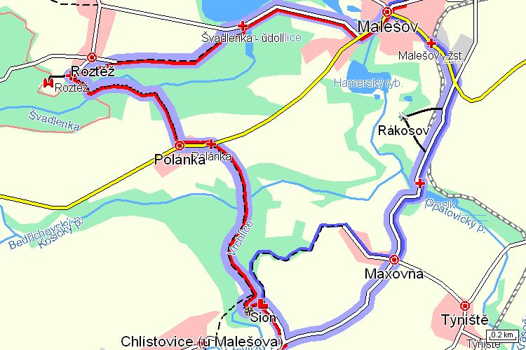 Mapa turistické trasy