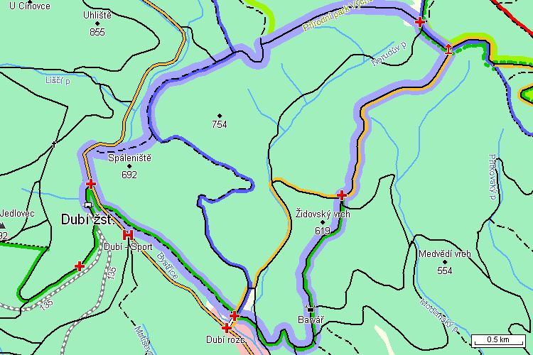 Mapa turistické trasy
