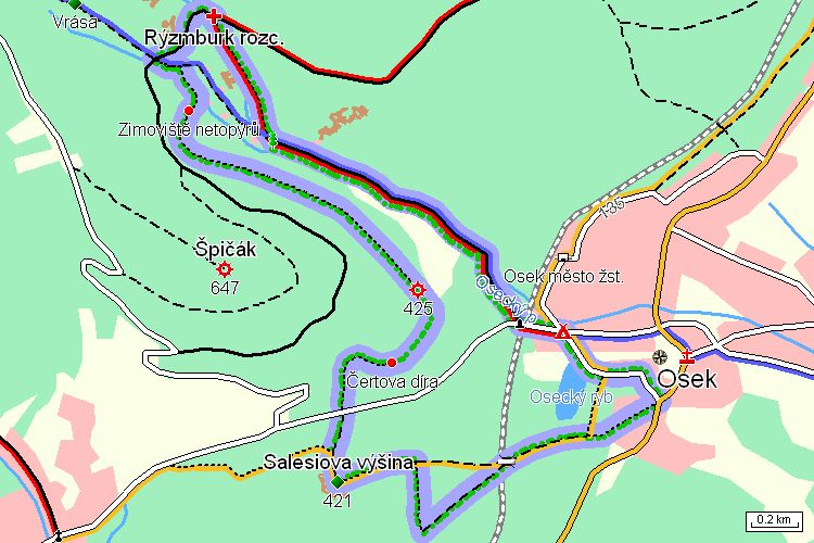 Mapa turistické trasy