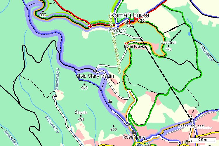 Mapa turistické trasy