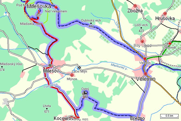 Mapa turistické trasy Mapa turistické trasy