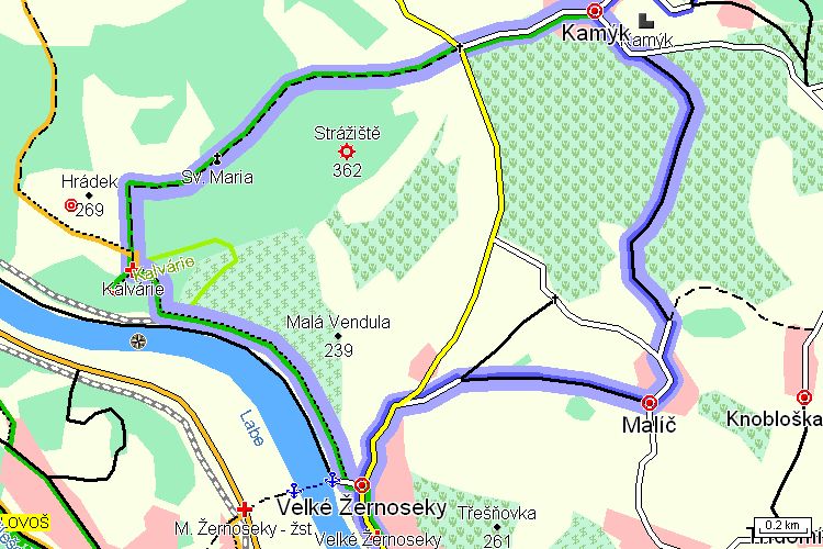 Mapa turistické trasy