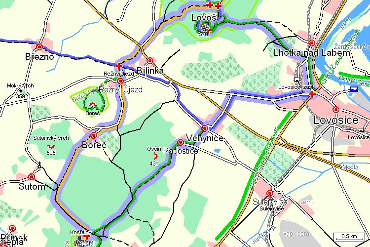 Mapa turistické trasy
