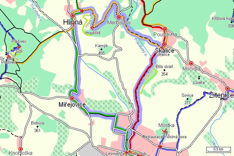 Mapa turistické trasy
