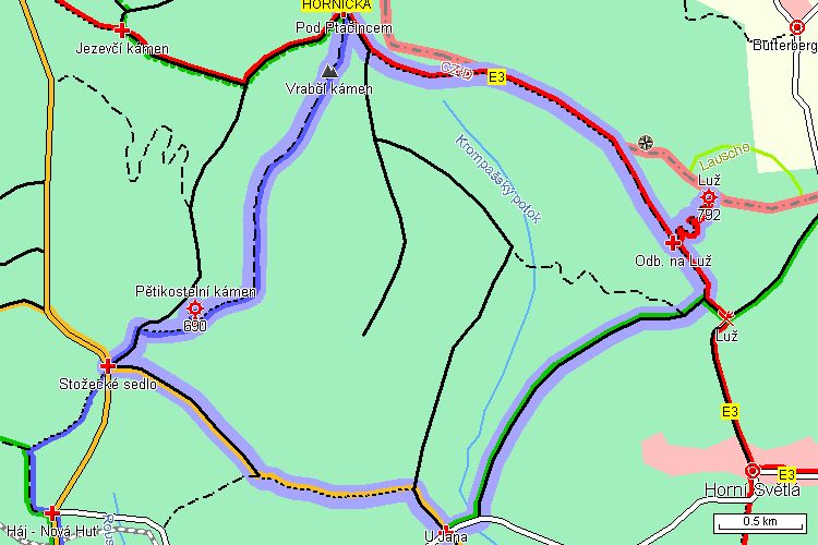 Mapa turistické trasy