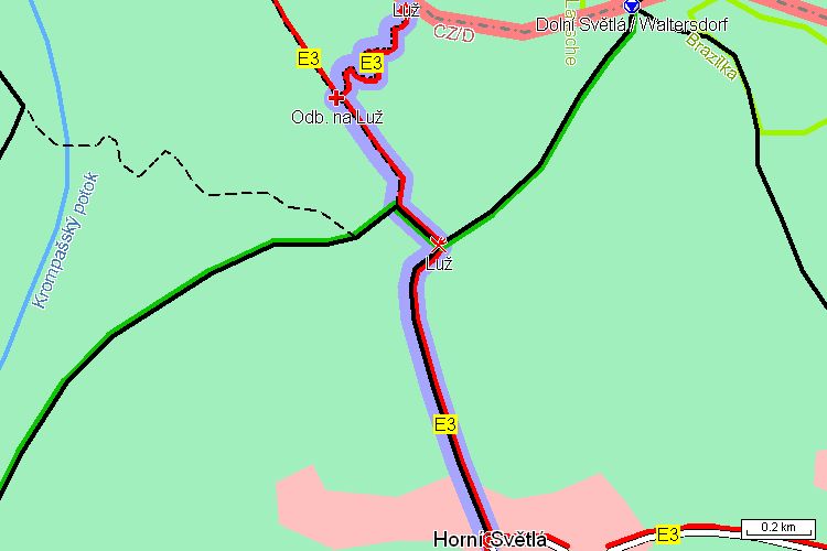 Mapa turistické trasy