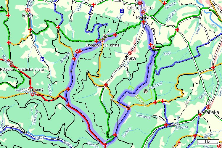 Mapa turistické trasy Mapa turistické trasy