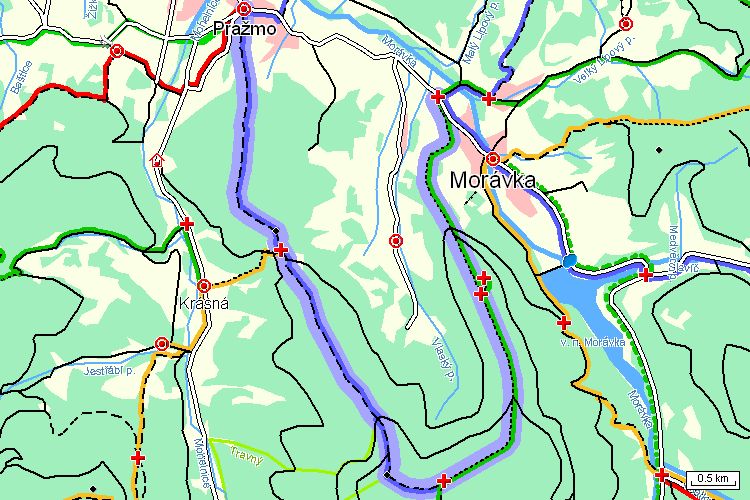 Mapa turistické trasy