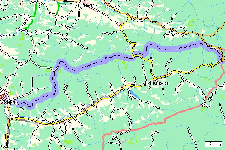 Mapa turistické trasy
