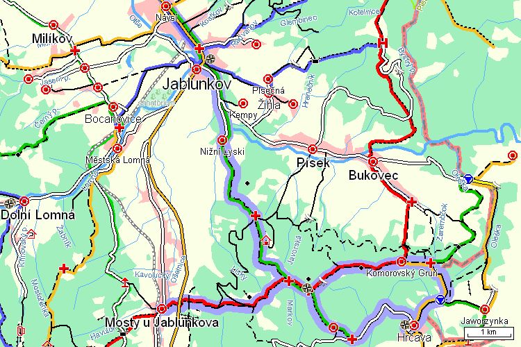 Mapa turistické trasy