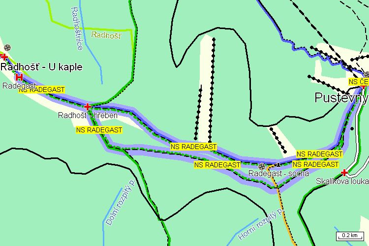 Mapa turistické trasy