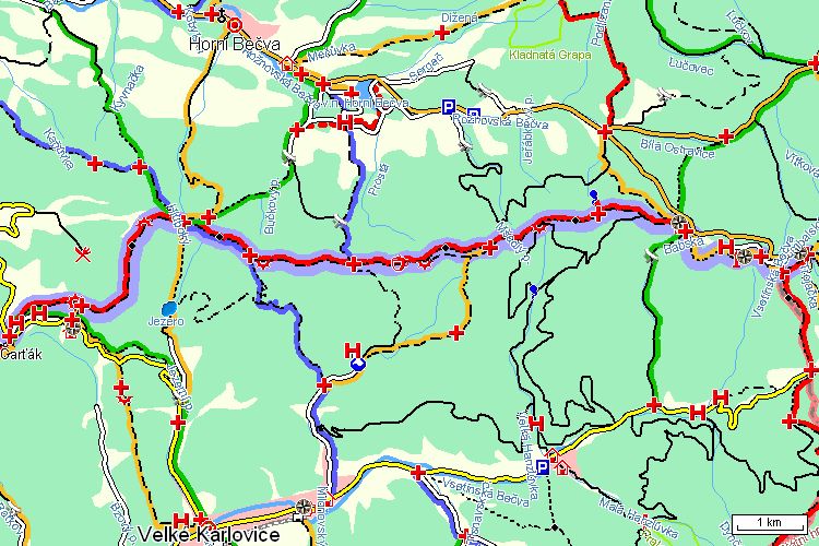 Mapa turistické trasy