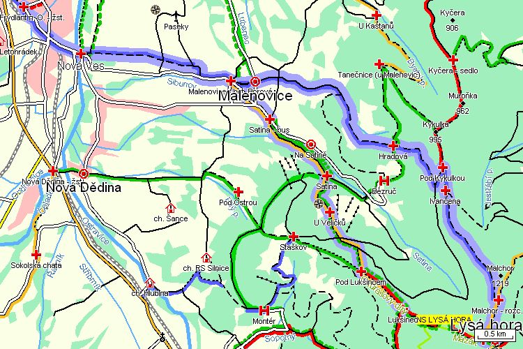 Mapa turistické trasy Mapa turistické trasy