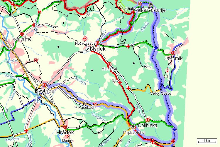 Mapa turistické trasy Mapa turistické trasy