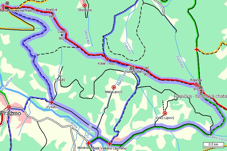 Mapa turistické trasy Mapa turistické trasy