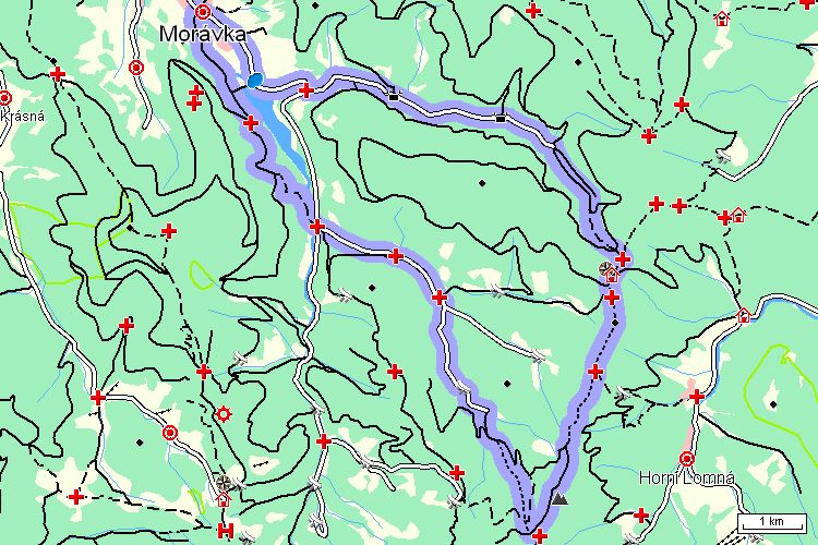 Mapa turistické trasy
