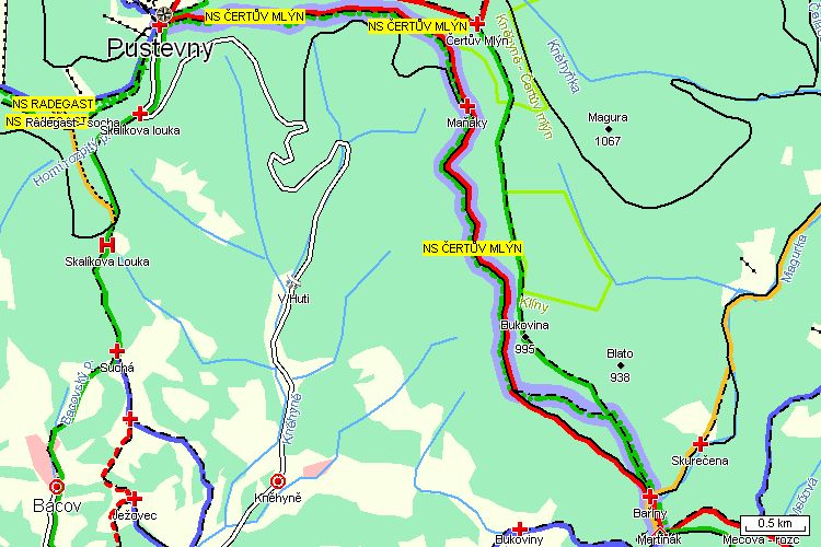 Mapa turistické trasy