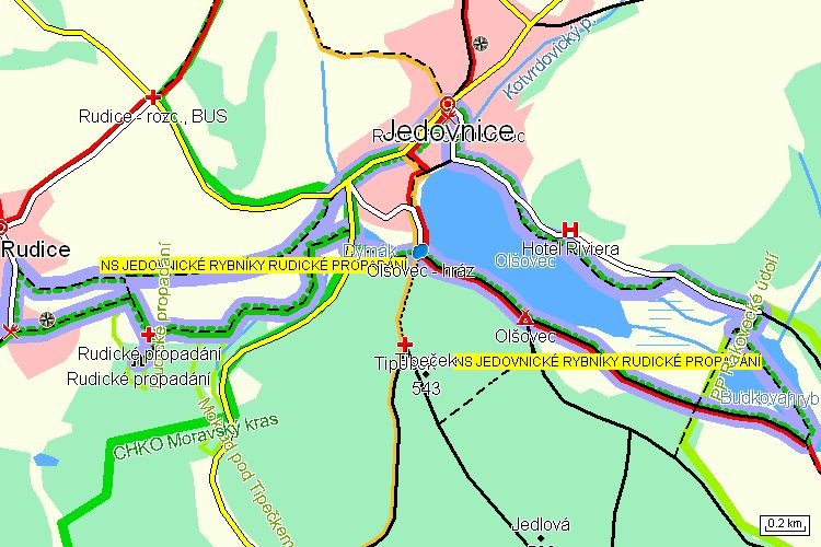 Mapa turistické trasy