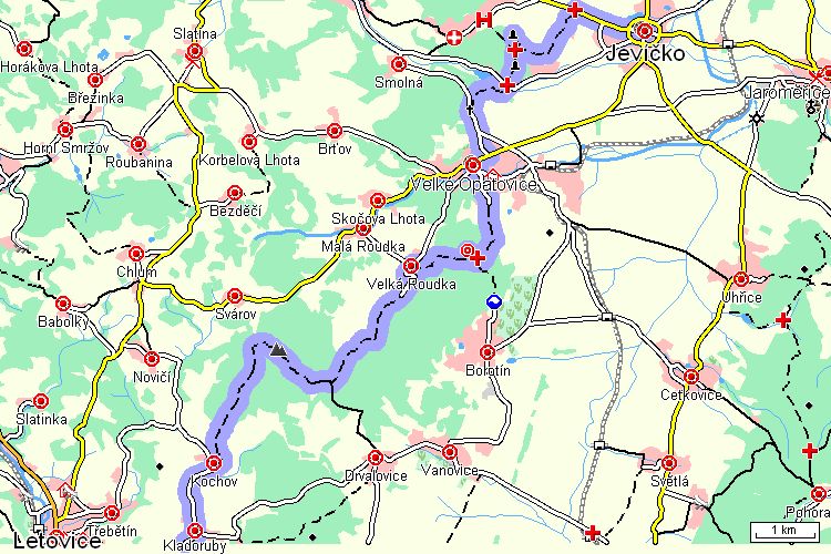 Mapa turistické trasy Mapa turistické trasy