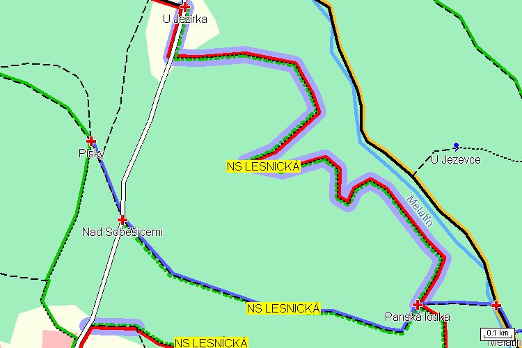 Mapa turistické trasy