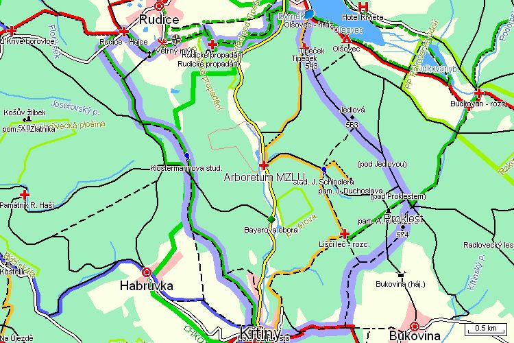 Mapa turistické trasy