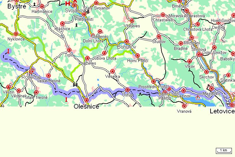 Mapa turistické trasy Mapa turistické trasy
