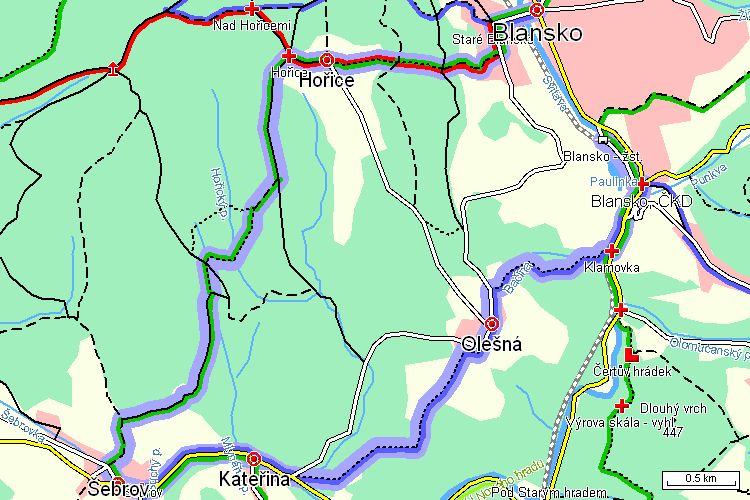 Mapa turistické trasy Mapa turistické trasy