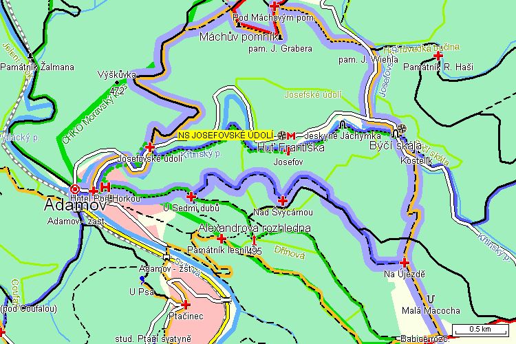 Mapa turistické trasy Mapa turistické trasy