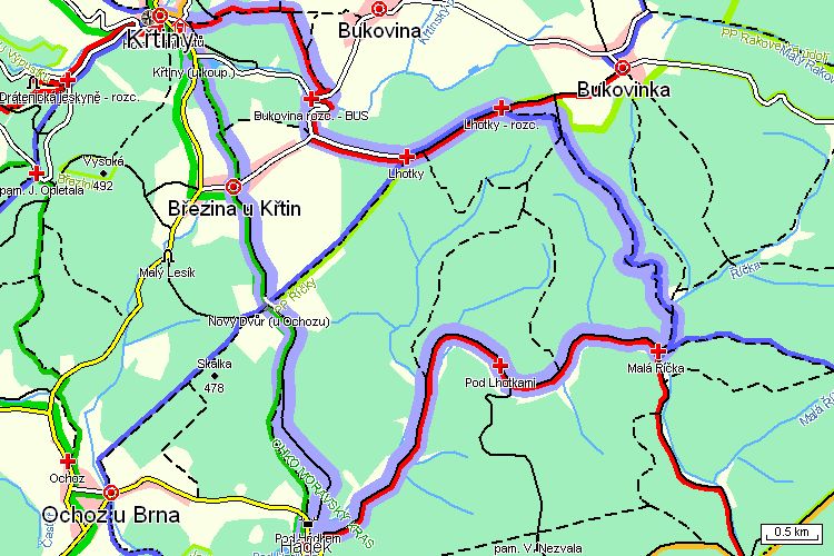 Mapa turistické trasy