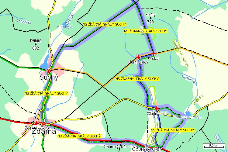 Mapa turistické trasy