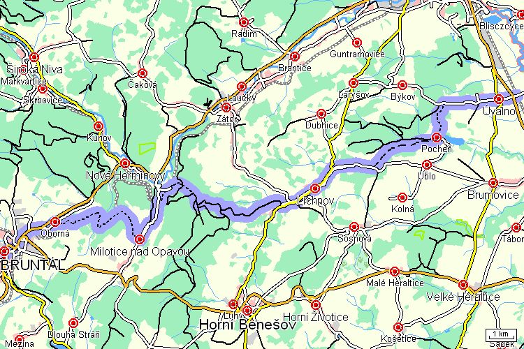 Mapa turistické trasy Mapa turistické trasy