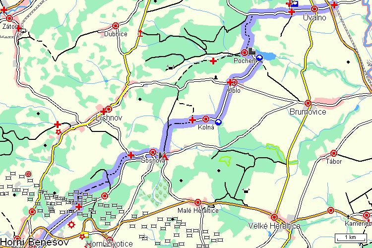 Mapa turistické trasy Mapa turistické trasy