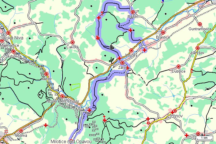 Mapa turistické trasy Mapa turistické trasy
