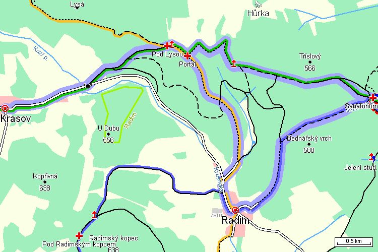 Mapa turistické trasy Mapa turistické trasy