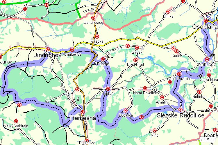 Mapa turistické trasy Mapa turistické trasy