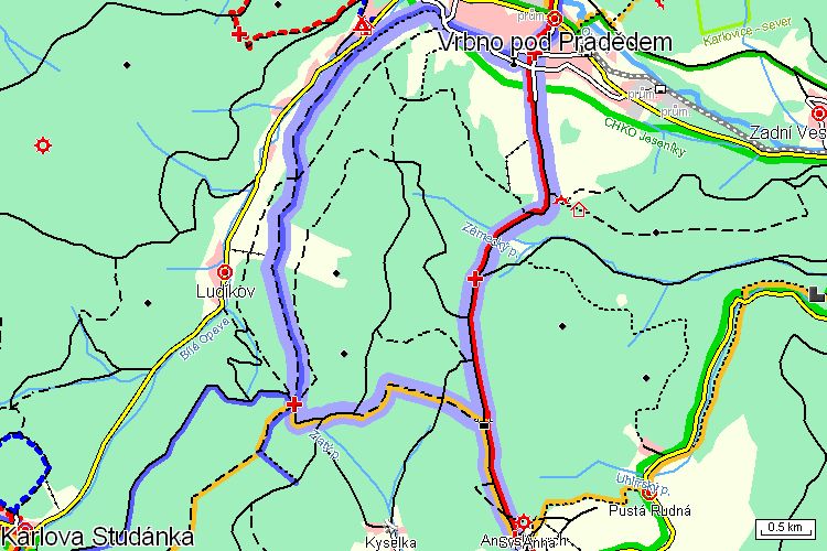 Mapa turistické trasy Mapa turistické trasy