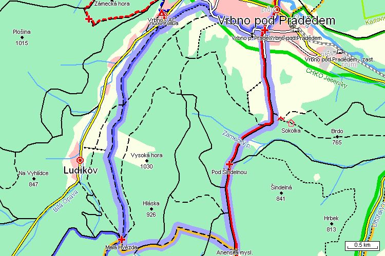 Mapa turistické trasy Mapa turistické trasy