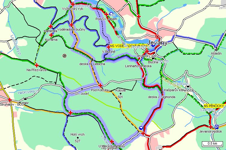 Mapa turistické trasy Mapa turistické trasy