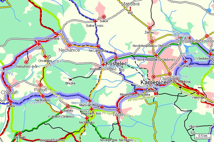 Mapa turistické trasy Mapa turistické trasy