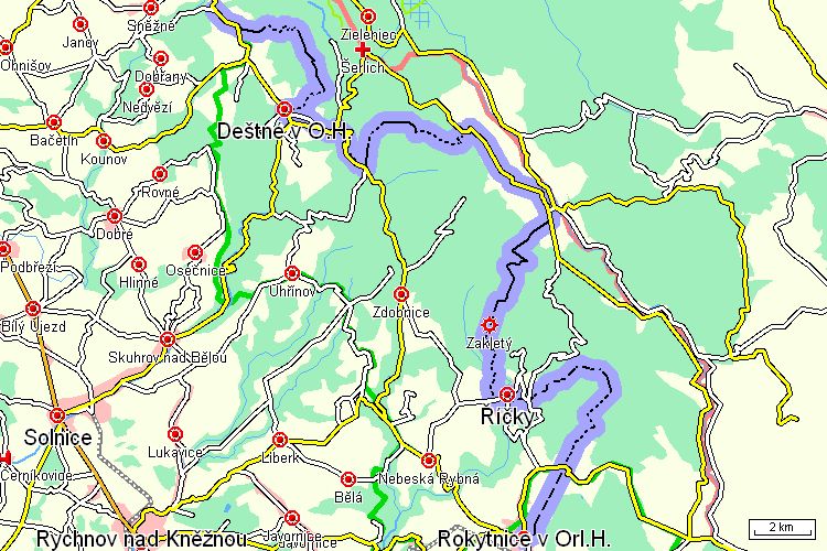 Mapa turistické trasy Mapa turistické trasy