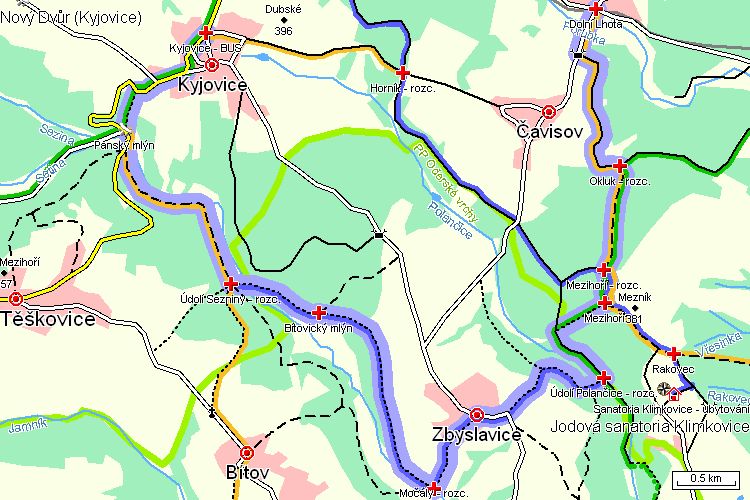 Mapa turistické trasy