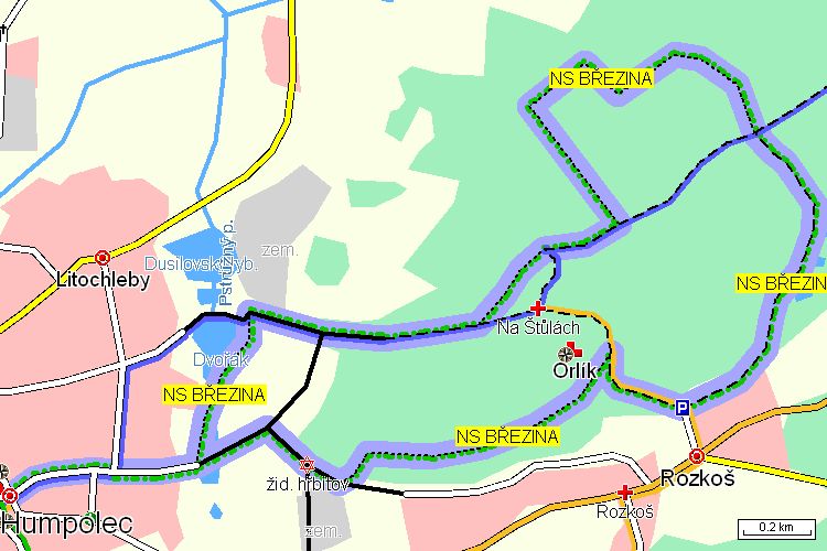 Mapa turistické trasy