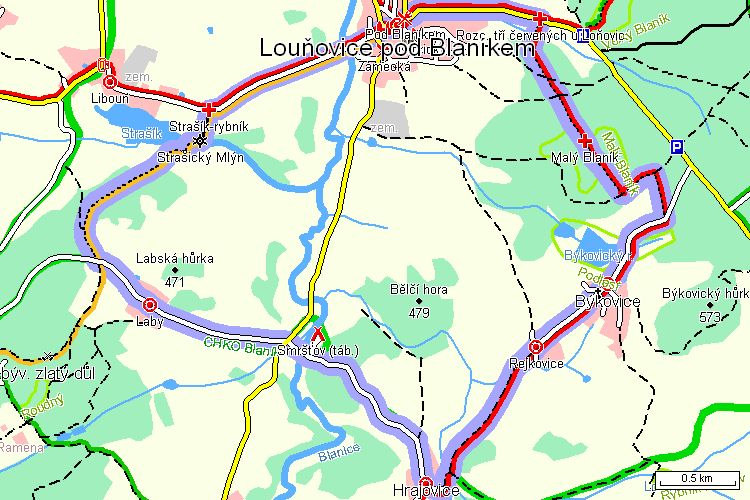 Mapa turistické trasy