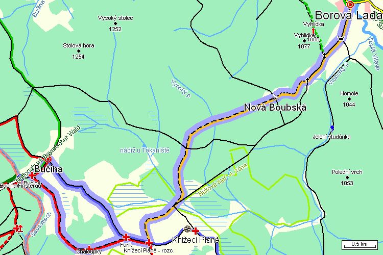 Mapa turistické trasy