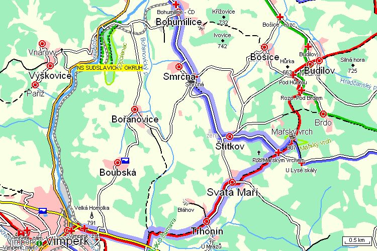 Mapa turistické trasy Mapa turistické trasy