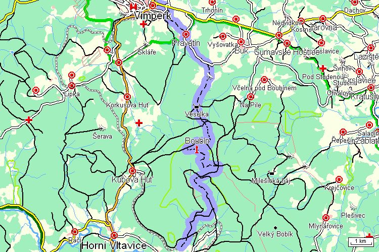 Mapa turistické trasy Mapa turistické trasy