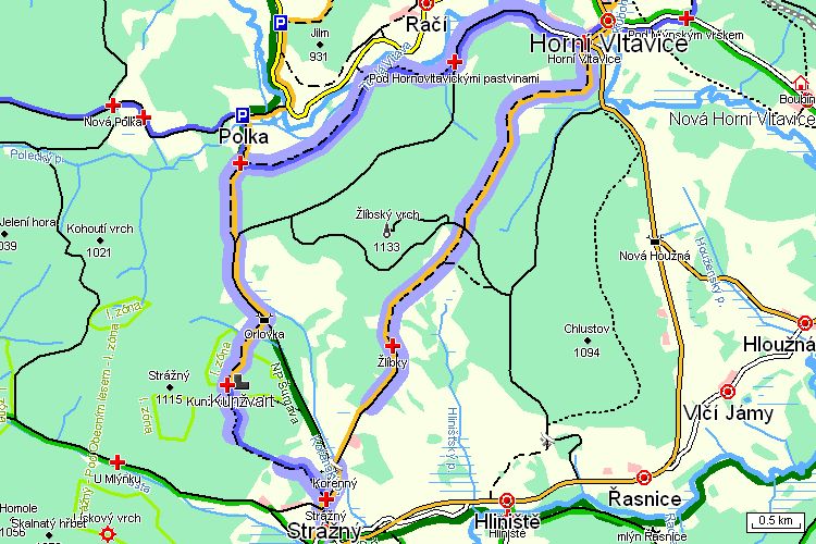 Mapa turistické trasy Mapa turistické trasy