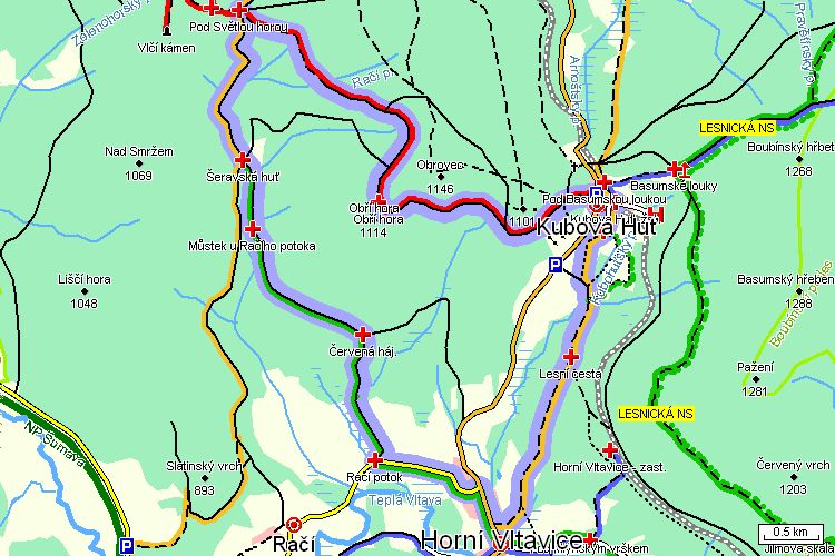 Mapa turistické trasy